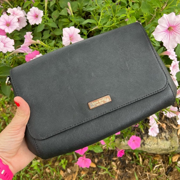 Kate spade small chain clutch black leather - Picture 5 of 9